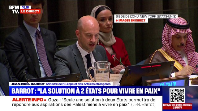 Gaza: Seule une solution politique à 2 États permet de répondre aux aspirations légitimes des Israéliens et des Palestiniens à vivre en paix et en sécurité , déclare Jean-Noël Barrot