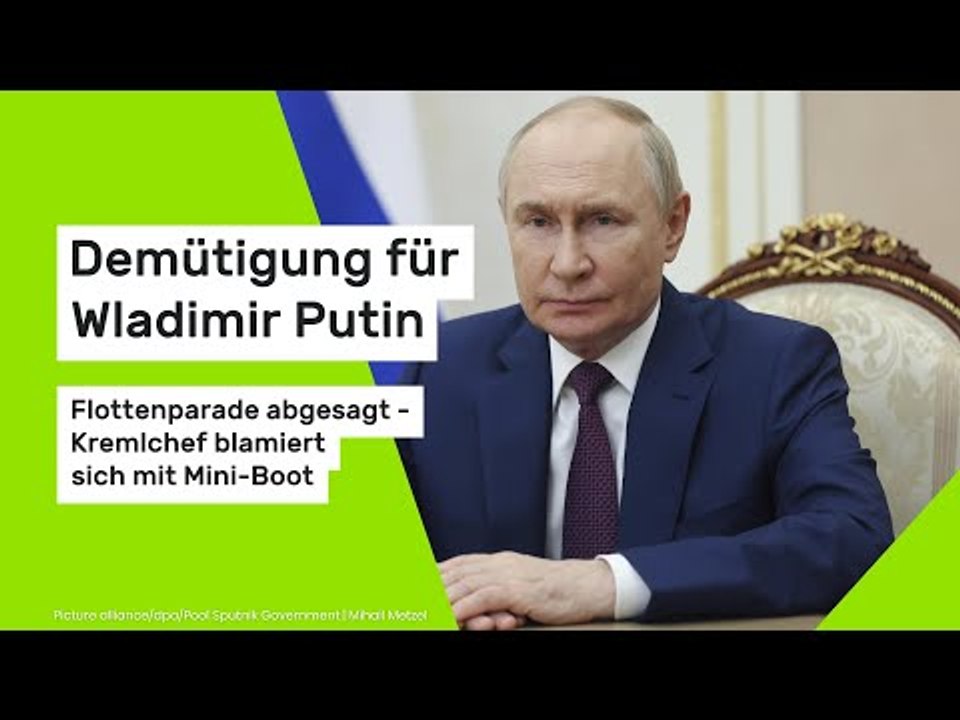 Demütigung für Wladimir Putin: Flottenparade abgesagt - Kremlchef blamiert sich mit Mini-Boot