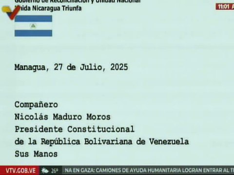 Nicaragua extiende sus felicitaciones a Venezuela por Ejercicio Democrático celebrados el 27-J
