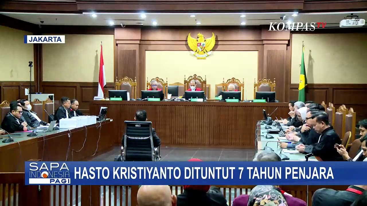 Polisi dan Pendukung Ramaikan Sidang Pledoi Hasto Kristiyanto Kasus Harun Masiku | SAPA PAGI