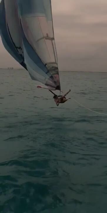 Parasailing Woman Gets Dipped Multiple Times Into Water Before Being Thrown Off-Sail