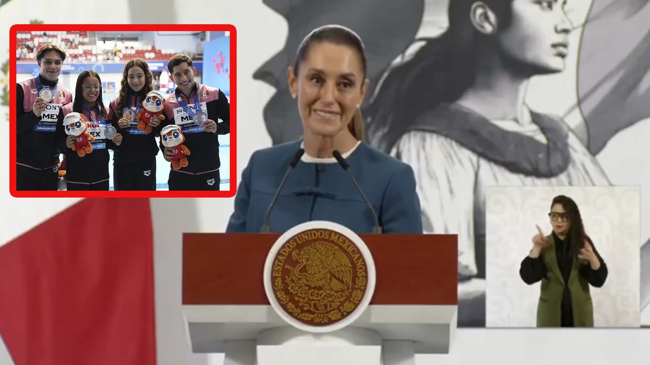 Claudia Sheinbaum felicita a los clavadistas mexicanos que ganaron medallas en el Mundial de Deportes Acuáticos Singapur 2025