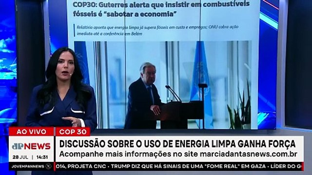 ONU: Insistir em combustíveis fósseis é sabotar a própria economia, diz Guterres