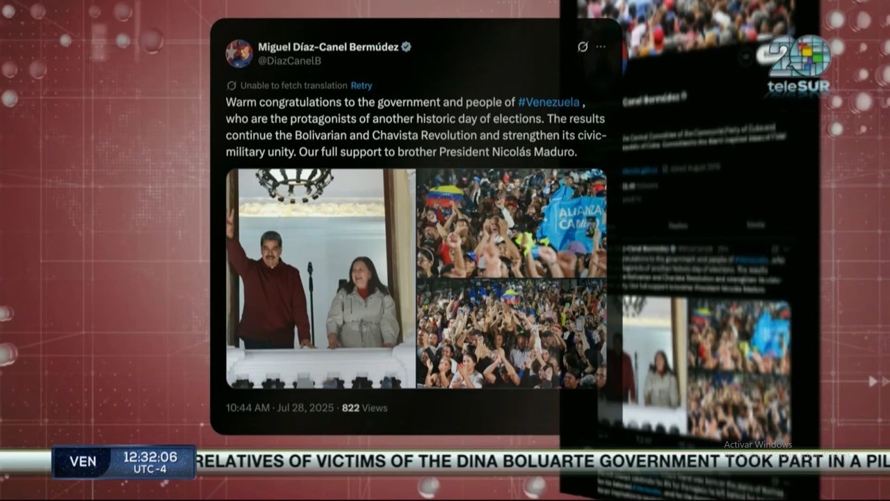 Cuban president congratulated the Venezuelan people on electoral processes