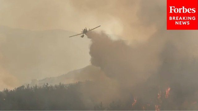 Planes Drop Water On Blazes As Firefighters Battle Intense Forest Fires In Northwestern Türkiye
