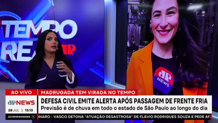 Defesa Civil de SP emite alerta após passagem de frente fria | TEMPO REAL