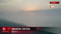Kastamonu’da sıcaklığı 15 dereceye düşen denizin üzerinde sis bulutu oluştu