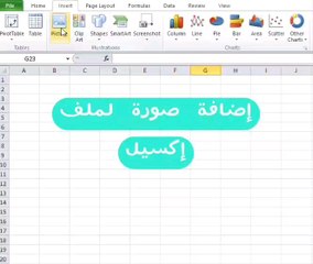 إضافة صورة إكسيل