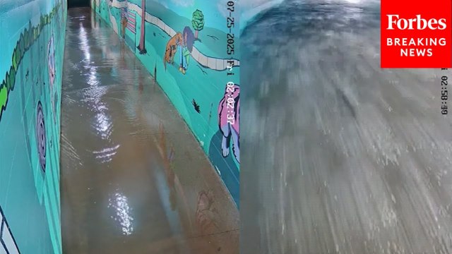 Security Camera Captures Intensity Of Flooding In Belton, Missouri As Water Fills Entire Tunnel