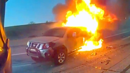 She Was Trapped in a Burning Truck—Then These Two Heroes Showed Up