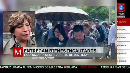 Delfina Gómez entrega bienes a pobladores del Edomex como acto de justicia