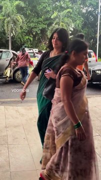 and the goth has been ditched for a saree as she rolls into t1 shruti haasan