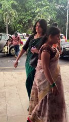 and the goth has been ditched for a saree as she rolls into t1 shruti haasan