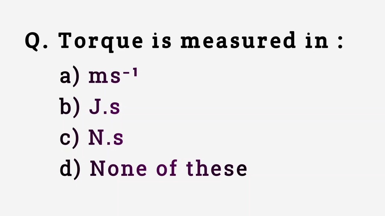 Torque is measured in