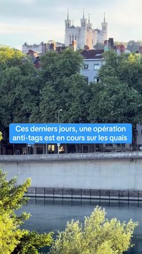 La mairie de Lyon efface les tags sur les quais du Rhône