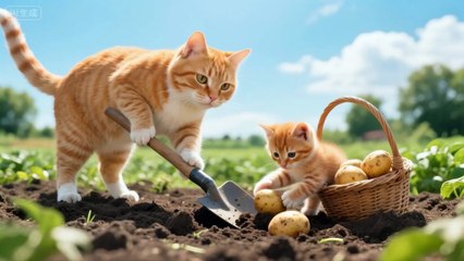 Journey of Love_ Mother Cat and Her Family Rescue the Stray Black Kitten.#cat #l