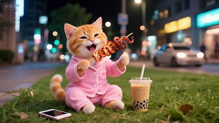 Ginger kitten happy weekend _ There are also naughty children in the Kitten's wo