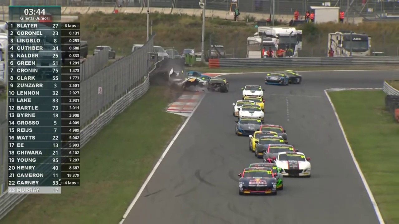 Ginetta Junior Championship 2025 Zandvoort Race 3 Big Crash