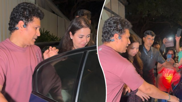 'Move Aside!' Cricket God Sachin Tendulkar Seen Being Protective Of Wife Anjali Tendulkar