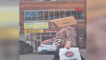 Sıcaklık 40 dereceyi buldu, kadın çareyi kartonda aradı