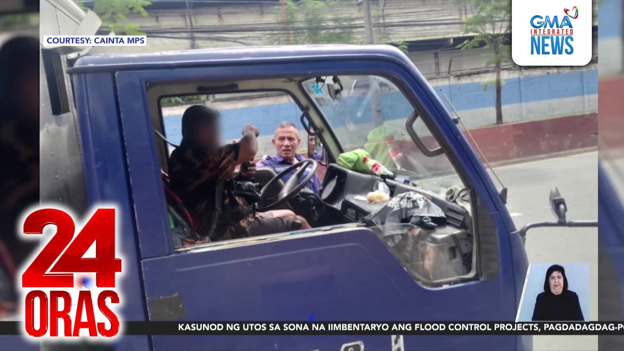 Truck nagtatapon umano ng dumi ng tao sa kanal, nabisto; 3 arestado | 24 Oras