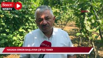 Hasada erken başlayan çiftçi yandı