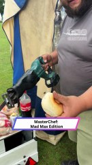 Camping Chef Uses Power Tool to Cut Bun—BBQ or DIY? 🔥