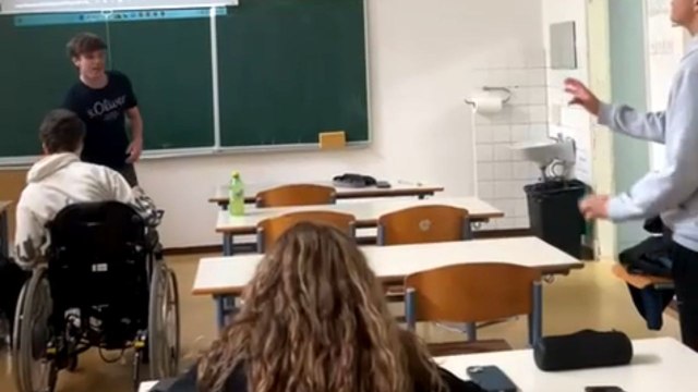 Attempt to dunk a plastic ball goes hilariously wrong as student takes a tumble