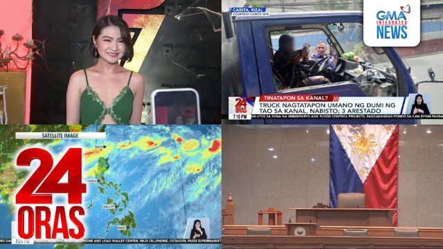 24 Oras: (Part 2) Senado, tatalakayin ang impeachment complaint vs VP Duterte sa plenaryo; truck nagtatapon umano ng dumi ng tao sa kanal, nabisto, 3 arestado; ligtas na ang 9 na Pilipinong tripulante ng pinalubog na Eternity C at nasa capital..., atbp.