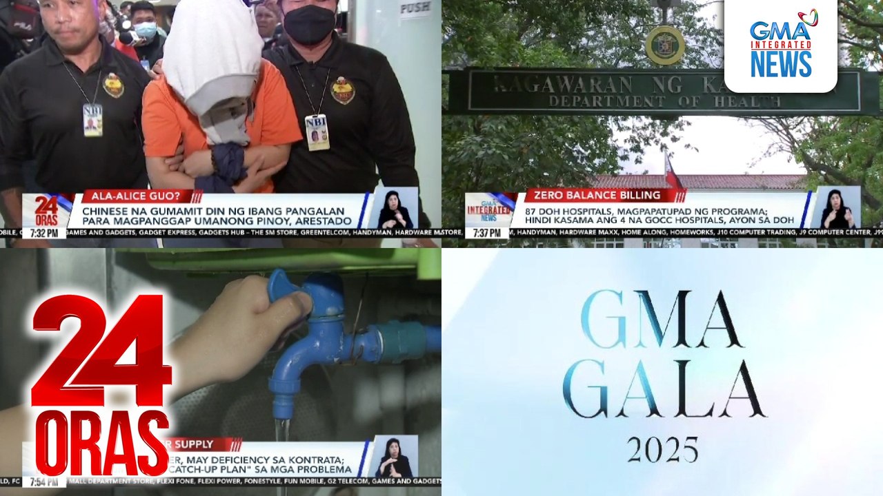 24 Oras: (Part 3) DOH hospitals, magpapatupad ng zero balance billing, hindi kasama ang 4 na GOCC hospitals; DEPED: Kailangan ng "make up classes" bilang pambawi sa class suspensions; Sparkle stars, may hint sa magiging look GMA Gala 2025, atbp.