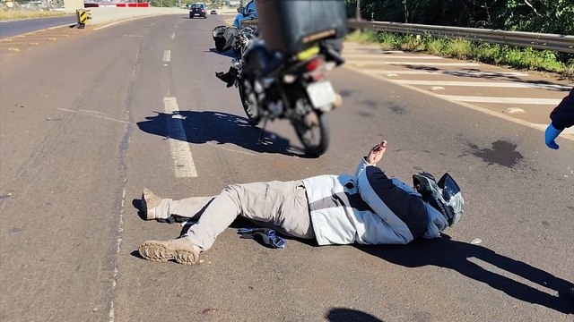 Motociclista fica ferido após acidente de trânsito na BR-369 em Cascavel