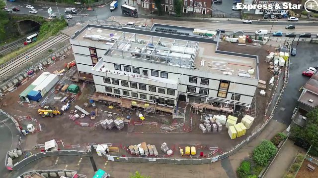 Fresh aerial footage over the new Health Innovation College, Dudley, which is being built on the site of the former Dudley Hippodrome.