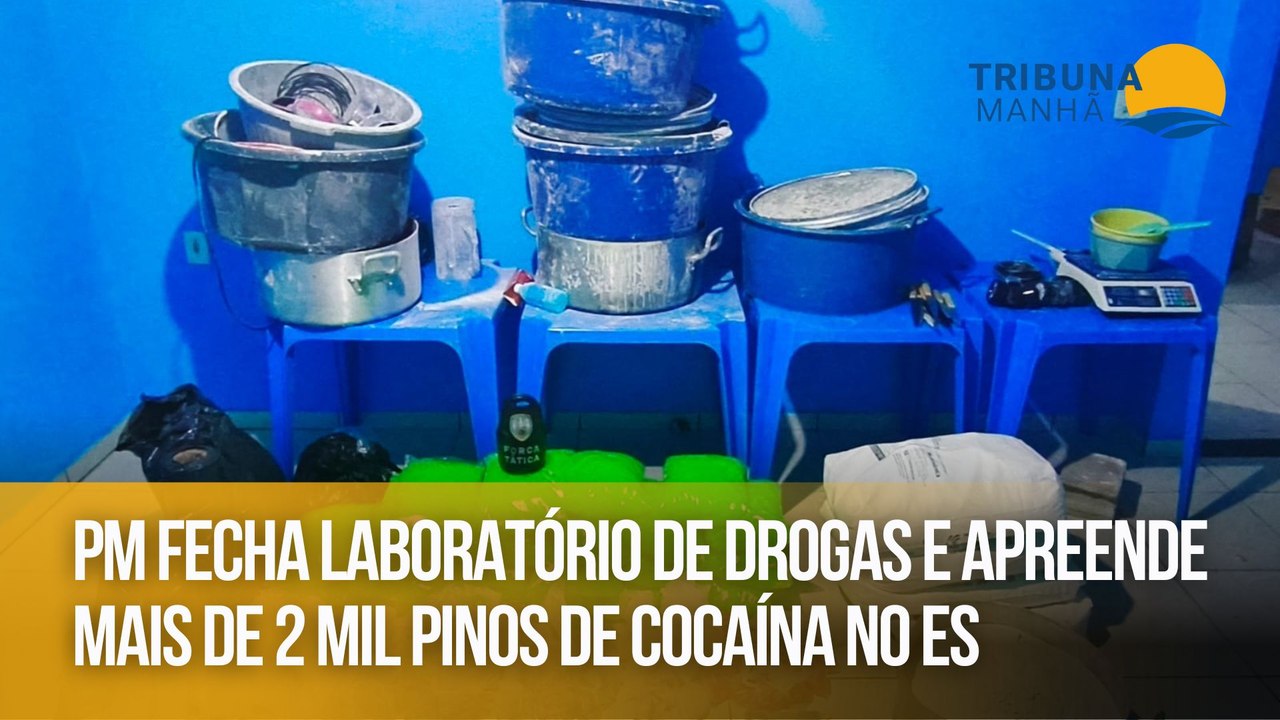 PM fecha laboratório de drogas e apreende mais de 2 mil pinos de cocaína no ES