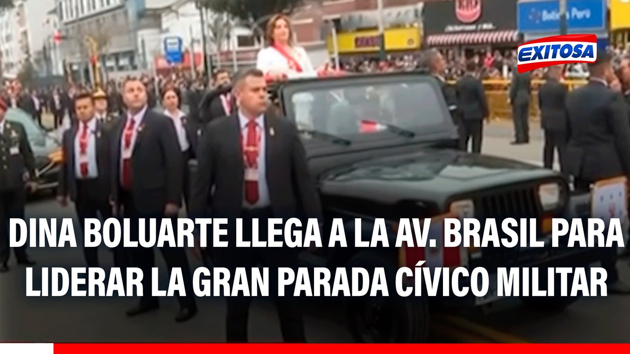 Dina Boluarte llega a la Av. Brasil para liderar la Gran Parada Cívico Militar: Presidenta es resguardada con gran contingente policial
