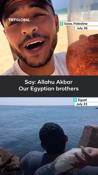 the bottles which have some grains that Egyptian man throw into the sea reach Gaza and see the reaction of Gaza people