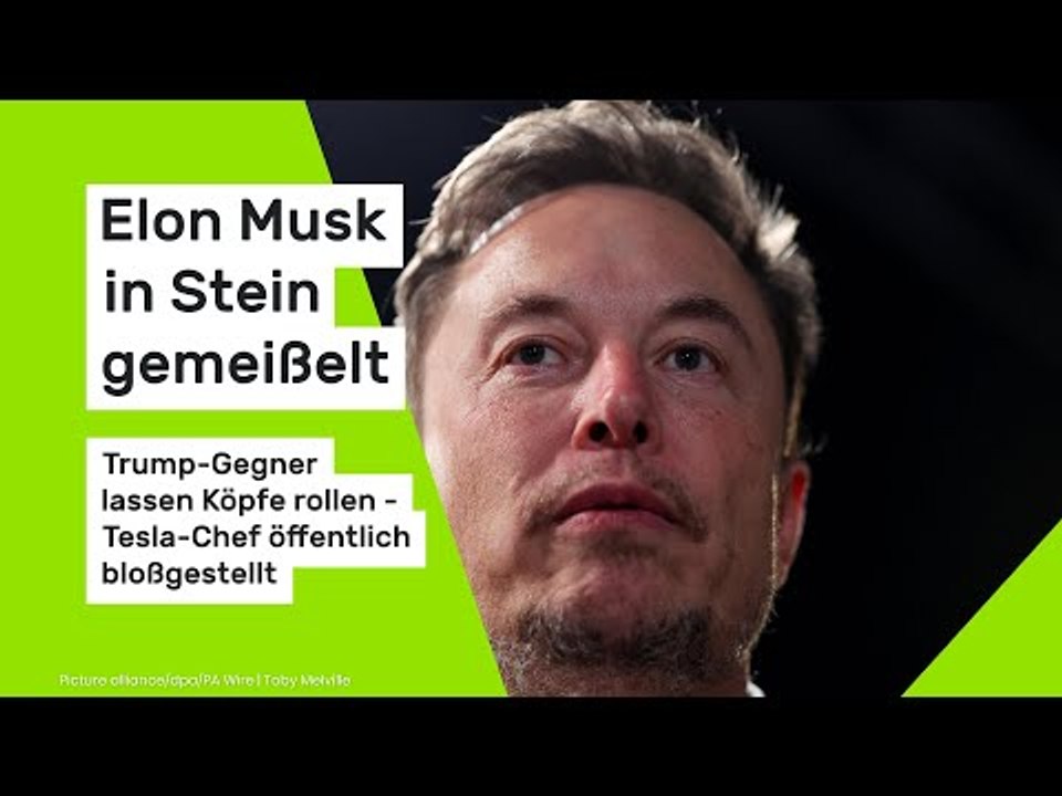 Elon Musk in Stein gemeißelt: Trump-Gegner lassen Köpfe rollen - Tesla-Chef öffentlich bloßgestellt