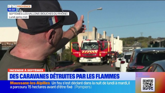 Incendie à Septèmes : des caravanes détruites par les flammes