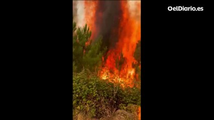 El fuego en Ávila alcanza un camión de autobomba de la UME