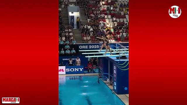 Mía y Lía Cueva se llevan el bronce a sus 14 años en el Mundial de Deportes Acuáticos Singapur en clavados sincronizados