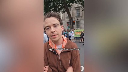 Black Mirror star joins ‘stop starving Gaza’ emergency protest outside Downing Street