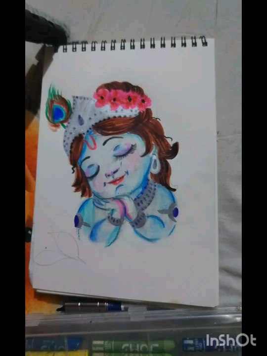 oil pastels Krishna drawing easy ।। how to draw Krishna.