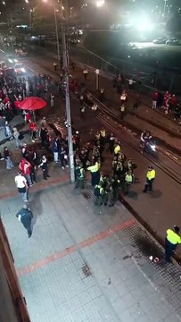 Hinchas de Santa Fe se enfrentaron con machetes a las afueras de El Campín: video