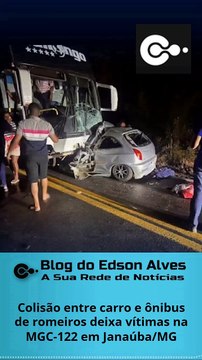 Colisão entre carro e ônibus de romeiros deixa vítimas na MGC-122 em Janaúba/MG