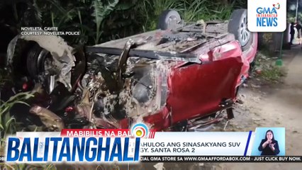2, sugatan matapos mahulog ang sinasakyang SUV mula sa flyover sa Brgy. Santa Rosa 2 | Balitanghali