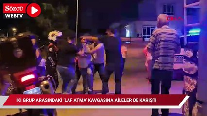 Bursa'da iki grup arasındaki ‘laf atma’ kavgasına aileler de karıştı; olay kamerada