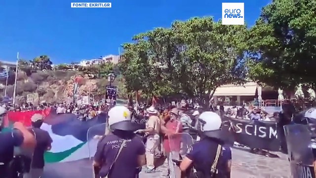 Creta, proteste contro la nave da crociera israeliana: tensioni e scontri ad Agios Nikolaos