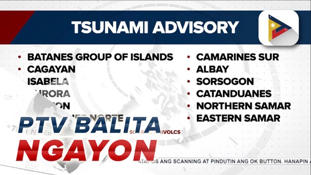 Phivolcs, nagbabala sa posibleng tsunami sa mga baybaying-dagat sa bansa kasunod ng magnitude 8.8 na lindol sa Russia