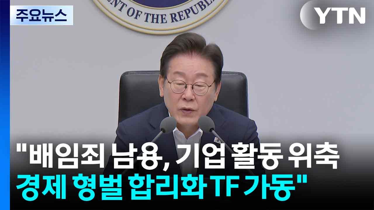 이 대통령 "배임죄 남용, 기업 활동 위축...경제 형벌 합리화 TF 가동" / YTN