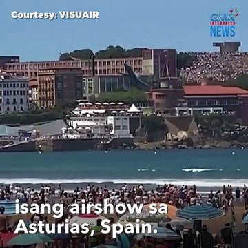 Fighter jet sa air show, biglang bumaba ang lipad at lumapit sa mga tao | GMA Integrated Newsfeed
