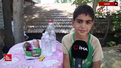 Hatay'da hayalindeki bisikleti satın almak için su satmaya başladı